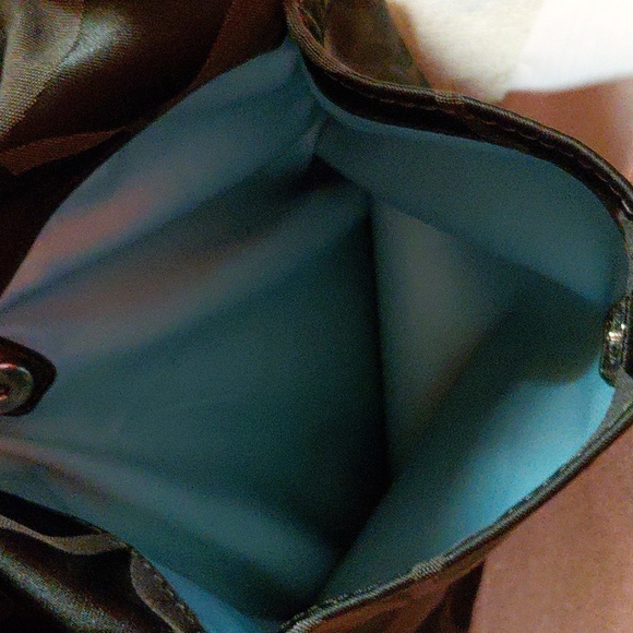 Coach Saddle City Signature Black Satin Black Leather H1082-14449 Handbag - Picture 7 of 9